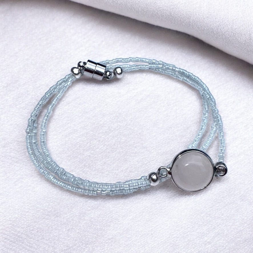 Pink Quartz with Glass Accents Necklace/Bracelet Wrap