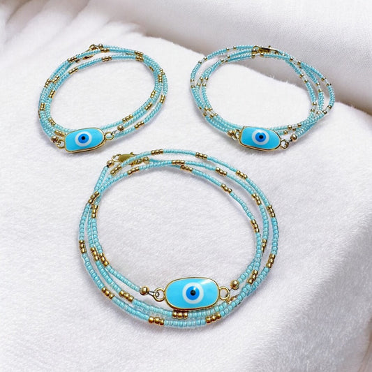 Evil Eye Necklace/Bracelet Wrap