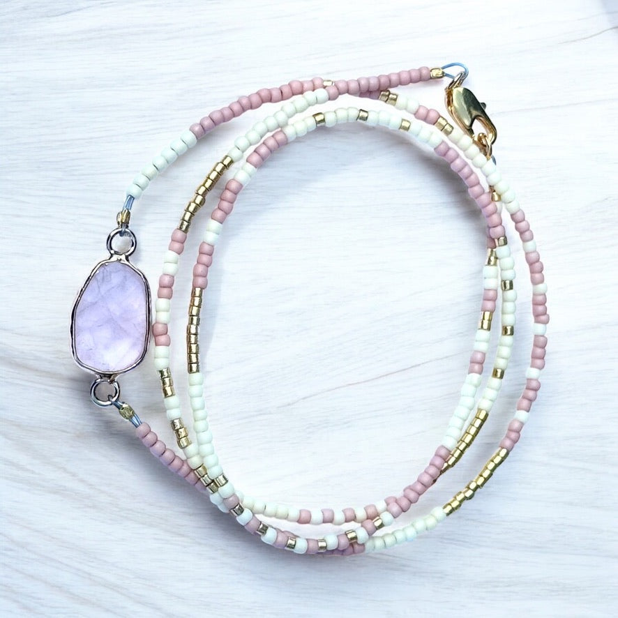 Rose Quartz Necklace/Bracelet Wrap
