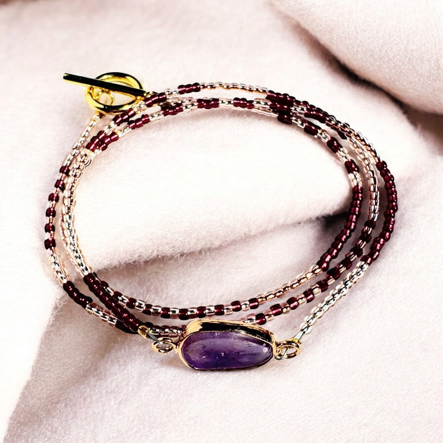 Amethyst with Lavender Accents Necklace/Bracelet Wrap
