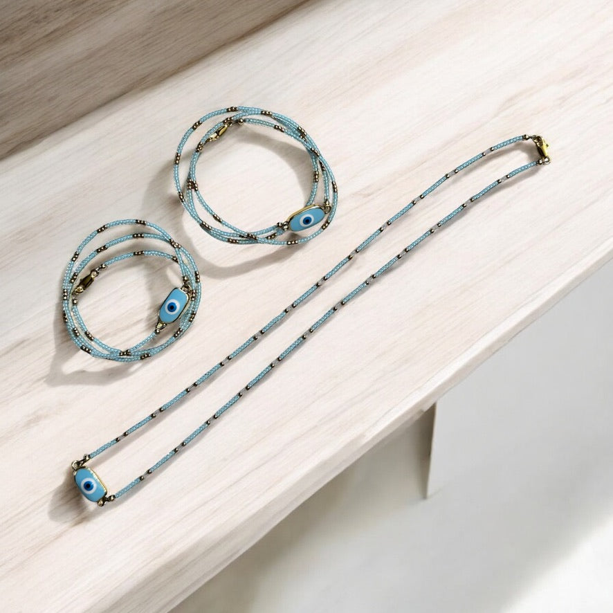 Evil Eye Necklace/Bracelet Wrap