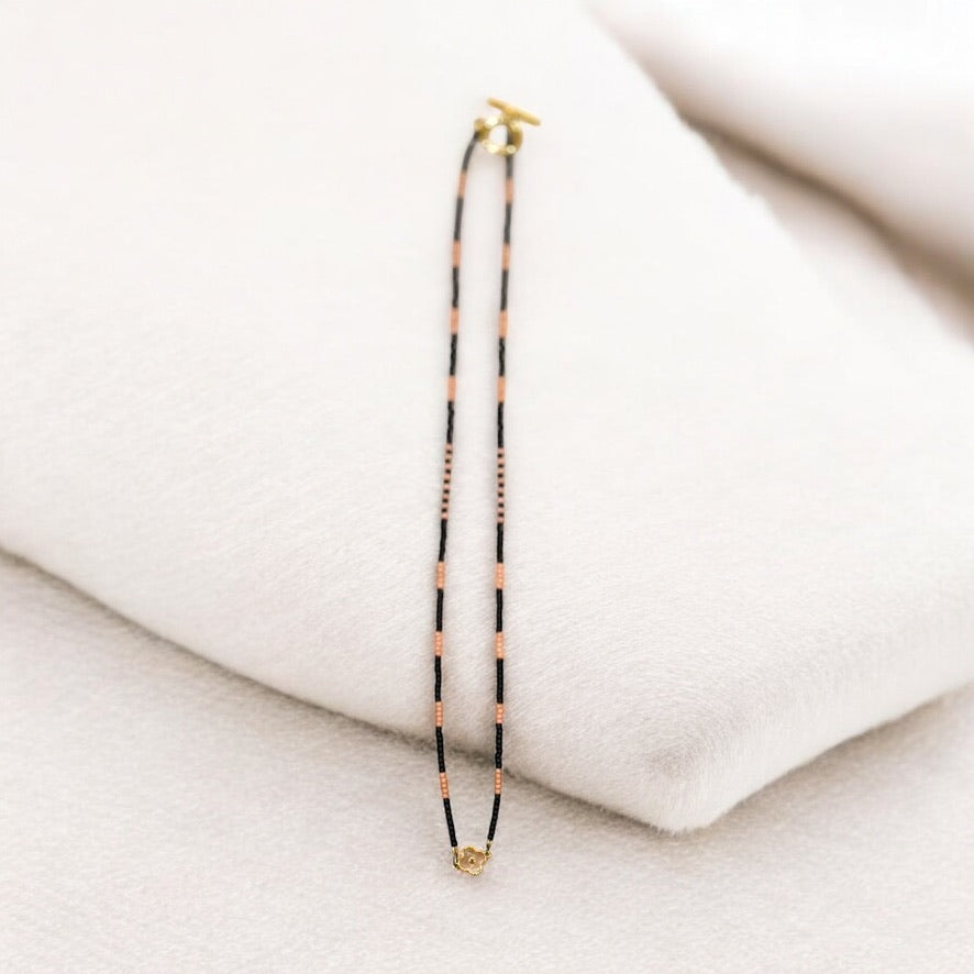 White Clover with Pink Accents Necklace/Bracelet Wrap