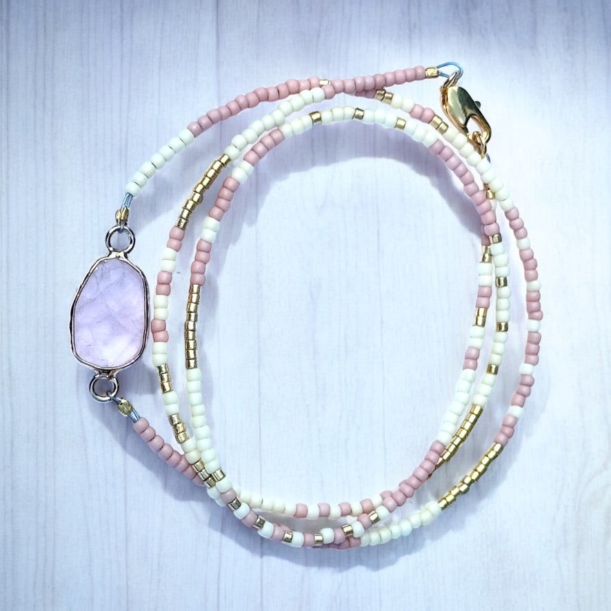 Rose Quartz Necklace/Bracelet Wrap